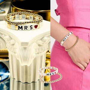 🆕 ROXANNE ASSOULIN 🧿 NWOT Mrs. Duo Bracelets - Set of 2 - PERFECT FOR BRIDES